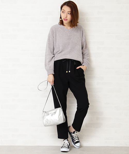 N.（N. Natural Beauty Basic）（エヌエヌナチュラルビューティーベーシック）の「イージーテーパードパンツ（その他パンツ・レディース・グレー/ブラック/ピンク・MEDIUM）」の8枚目の写真