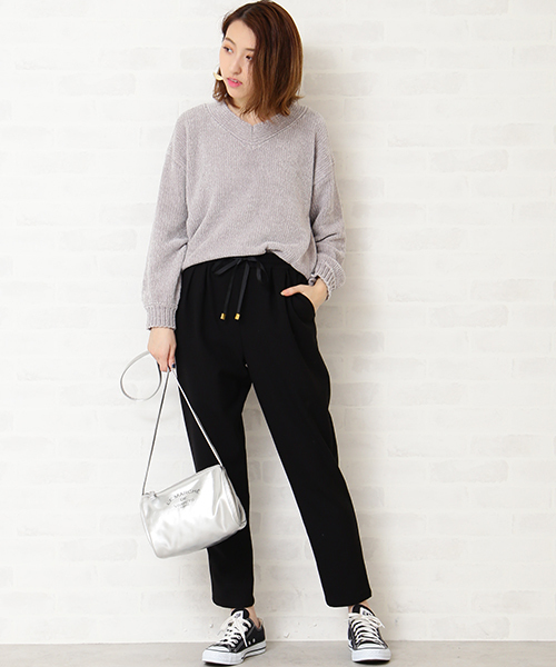 N.（N. Natural Beauty Basic）（エヌエヌナチュラルビューティーベーシック）の「イージーテーパードパンツ（その他パンツ・レディース・グレー/ブラック/ピンク・MEDIUM）」の18枚目の写真