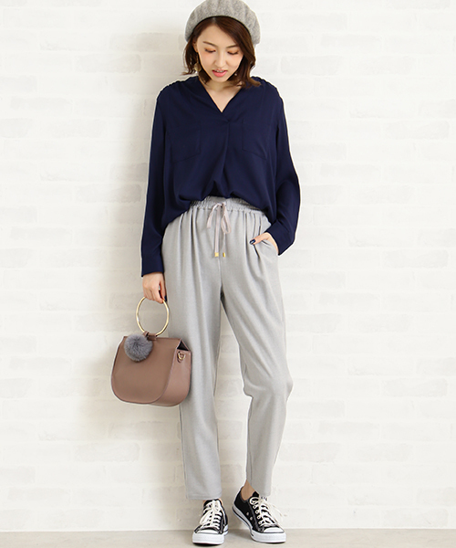 N.（N. Natural Beauty Basic）（エヌエヌナチュラルビューティーベーシック）の「イージーテーパードパンツ（その他パンツ・レディース・グレー/ブラック/ピンク・MEDIUM）」の22枚目の写真