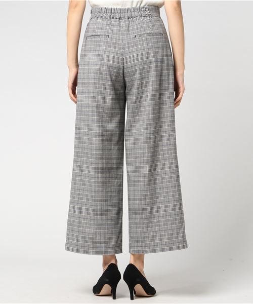 un dix cors(アンディコール)の「NEWツータックチェックワイドパンツ(その他パンツ・レディース・ブラック/ブラウン・38/36)」の3枚目の写真