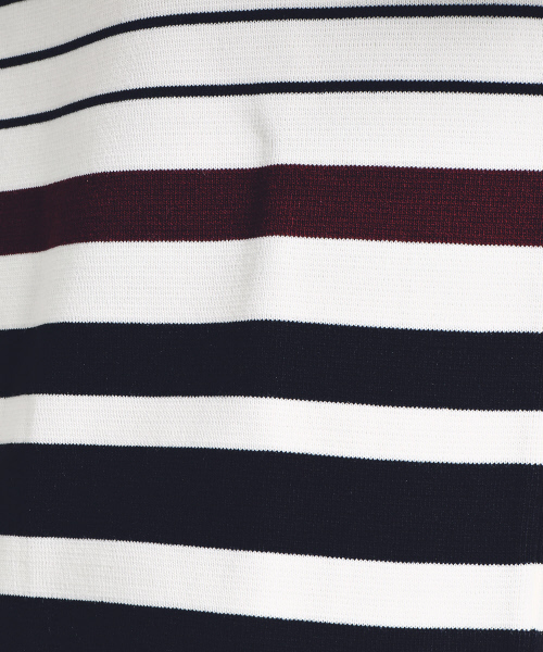 ABAHOUSE（アバハウス）の「パネルボーダー クルーネックプルオーバー（ニット/セーター・メンズ・ワイン/オフホワイト/ブラック・44/46/48）」の12枚目の写真