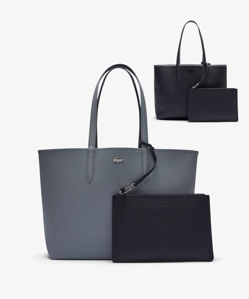 近年 美品 ラコステ トートバッグ アンナ シーズナル リバーシブル A4可 LACOSTE トートバッグ ANNAリバーシブル縦型 / 2WAY レディース