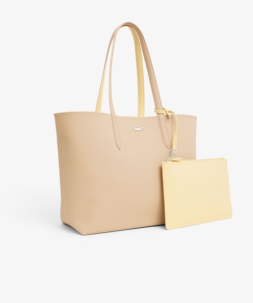 LACOSTE(ラコステ)の「ANNA 2WAY リバーシブル トートバッグ / クラッチバッグ付き(トートバッグ・レディース・レッド/ネイビー/ブラック/ホワイト/グリーン/ダークネイビー/オレンジ/イエロー/インディゴブルー/アクア/コーラル/イエロー×グリーン/ブラック×ピンク/ライラック/ライトブルー/ライトイエロー/ベージュ/ライトベージュ/グレー/ワイン/クリーム/ブルー/ライトグレー/サンドベージュ/ピンクベージュ/ピンク/アイボリー/ブルー系その他/タン/ブラック×ホワイト/モカ/サックスブルー・FREE)」の3枚目の写真
