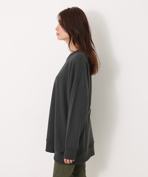 AZUL by moussy（アズールバイマウジー）の「C/N裏毛チュニック（Tシャツ/カットソー・レディース・ライトブラック/オフホワイト/ライトピンク・MEDIUM/SMALL）」の7枚目の写真