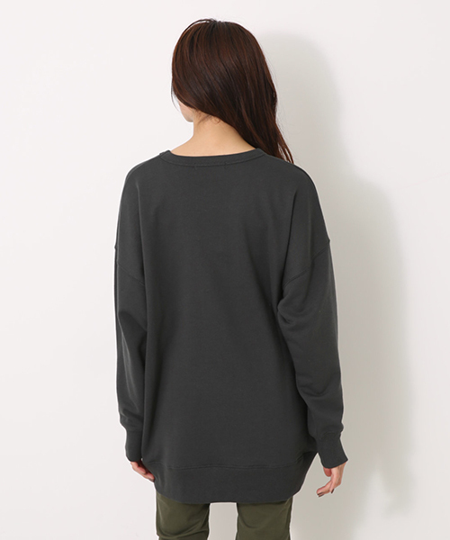 AZUL by moussy（アズールバイマウジー）の「C/N裏毛チュニック（Tシャツ/カットソー・レディース・ライトブラック/オフホワイト/ライトピンク・MEDIUM/SMALL）」の9枚目の写真