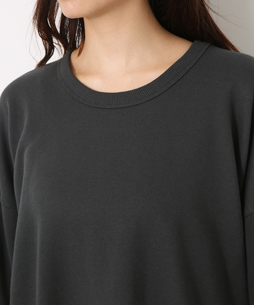 AZUL by moussy（アズールバイマウジー）の「C/N裏毛チュニック（Tシャツ/カットソー・レディース・ライトブラック/オフホワイト/ライトピンク・MEDIUM/SMALL）」の6枚目の写真