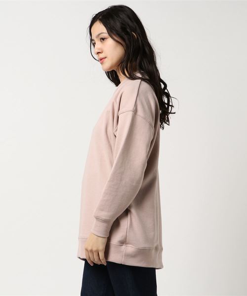 AZUL by moussy（アズールバイマウジー）の「C/N裏毛チュニック（Tシャツ/カットソー・レディース・ライトブラック/オフホワイト/ライトピンク・MEDIUM/SMALL）」の4枚目の写真