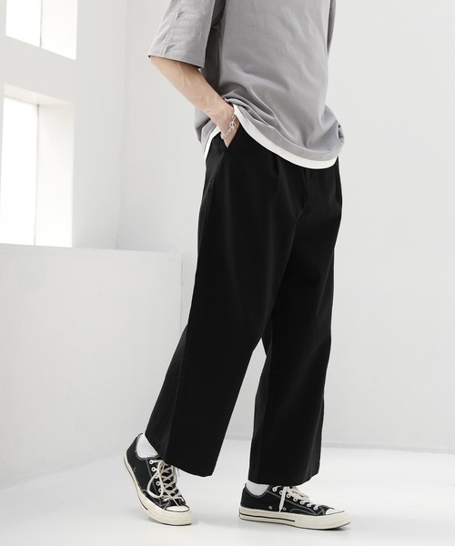 ASTRONOMY(アストロノミー)の「エクストラワイド ディープタックTRワイドパンツ(スラックス・メンズ・ネイビー/チャコール/ストライプ/グレー/ブラック/カーキ/チェック/ベージュ/テラコッタ/ワイン/ベージュ系その他/ブラウン/グリーン系その他/ブラック系その他/ベージュ系その他2/ブラック系その他2/ブラウン系その他2/ブルー系その他/ブラウン系その他/ベージュ系その他4/グレー系その他/ベージュ系その他3/ベージュ系その他5/ブラック系その他3/ベージュ系その他6/オフホワイト/グリーン系その他2/ブルー系その他2/ブラック系その他5/レッド系その他/ブラウン系その他3/グレー系その他2/ブラック系その他4/アッシュグレー/ブルー系その他3/オレンジ/ホワイト系その他/ブラック系その他6/ホワイト系その他2/グリーン系/ブルー系/ダークグレー・L/S/M/XL)」の10枚目の写真