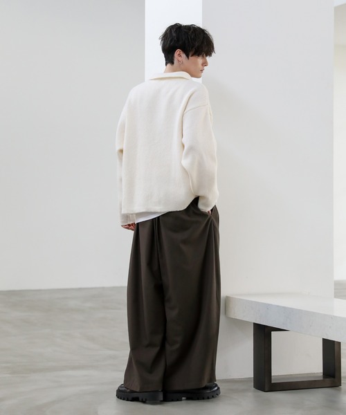 セール】エクストラワイド ディープタックTRワイドパンツ（スラックス