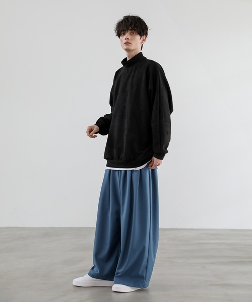 セール】エクストラワイド ディープタックTRワイドパンツ（スラックス