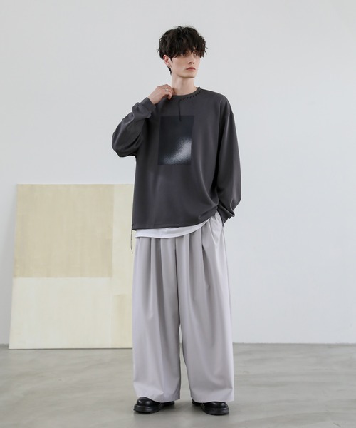 エクストラワイド ディープタックTRワイドパンツ（スラックス