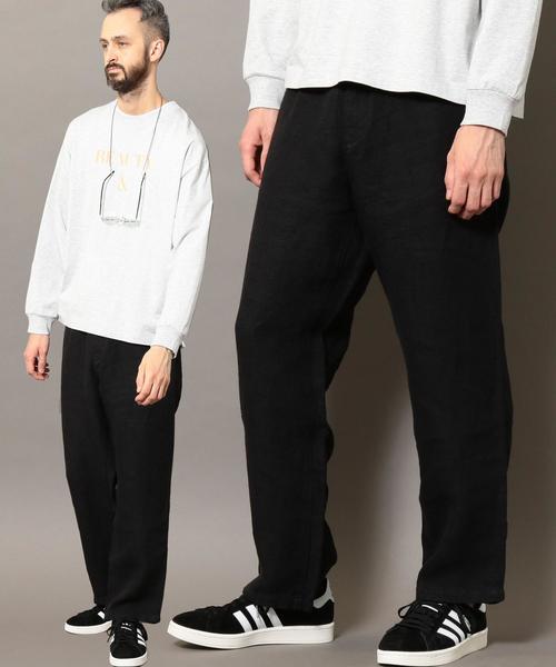 BEAUTY&YOUTH UNITED ARROWS(ビューティーアンドユースユナイテッドアローズ)の「BY カルゼリネン 1P ワイド トラウザーズパンツ ◆(その他パンツ・メンズ・ナチュラル/ブラック・SMALL/MEDIUM/LARGE/X-LARGE)」の2枚目の写真