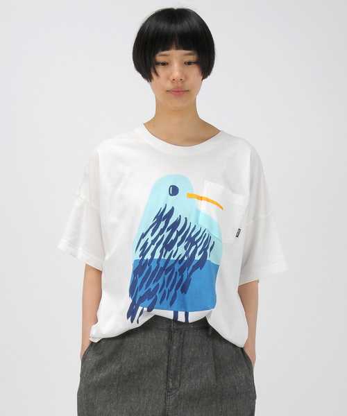 Ne-net(ネネット)の「USAコットン(Tシャツ/カットソー・レディース・ホワイト/グレー・02)」の2枚目の写真