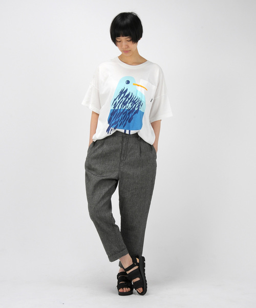 Ne-net(ネネット)の「USAコットン(Tシャツ/カットソー・レディース・ホワイト/グレー・02)」の3枚目の写真