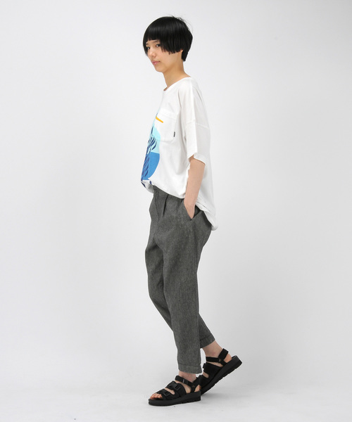 Ne-net(ネネット)の「USAコットン(Tシャツ/カットソー・レディース・ホワイト/グレー・02)」の4枚目の写真