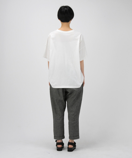 Ne-net(ネネット)の「USAコットン(Tシャツ/カットソー・レディース・ホワイト/グレー・02)」の5枚目の写真