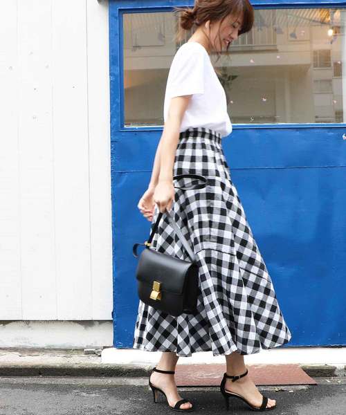 M y u（ミュー）の「ZOZO限定★切替ギンガムチェックスカート（スカート・レディース・ブラック系その他2/ブラック系その他/ブルー系その他2/ブルー系その他・FREE）」の13枚目の写真