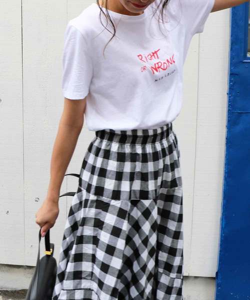 M y u（ミュー）の「ZOZO限定★切替ギンガムチェックスカート（スカート・レディース・ブラック系その他2/ブラック系その他/ブルー系その他2/ブルー系その他・FREE）」の11枚目の写真