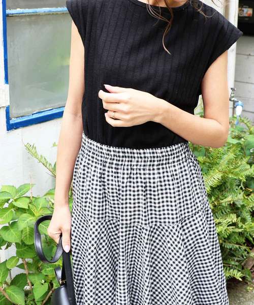 M y u（ミュー）の「ZOZO限定★切替ギンガムチェックスカート（スカート・レディース・ブラック系その他2/ブラック系その他/ブルー系その他2/ブルー系その他・FREE）」の20枚目の写真