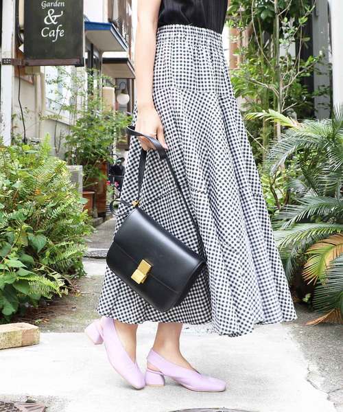 M y u（ミュー）の「ZOZO限定★切替ギンガムチェックスカート（スカート・レディース・ブラック系その他2/ブラック系その他/ブルー系その他2/ブルー系その他・FREE）」の22枚目の写真