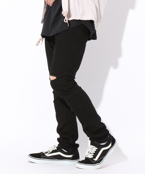 kutir（クティール）の「damage skinny / ダメージスキニーデニムパンツ（デニムパンツ・メンズ・ブラック/サックスブルー/インディゴブルー・SMALL/MEDIUM/LARGE）」の18枚目の写真