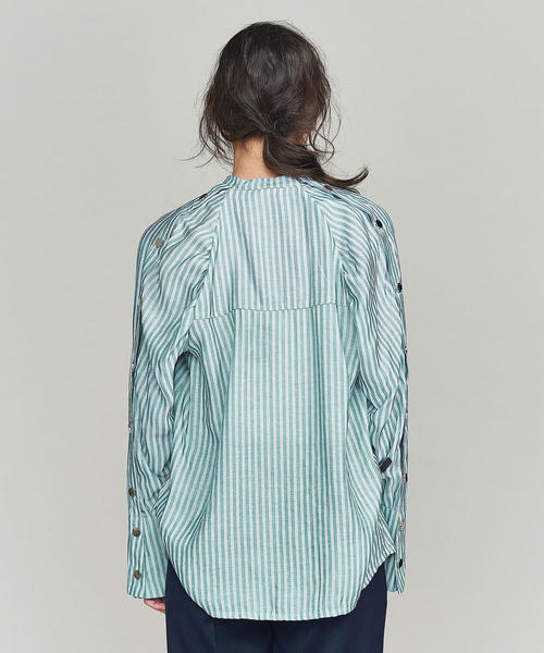 GHOSPELL（ゴスペル）の「＜GHOSPELL＞ストライププルオーバーブラウス o（シャツ/ブラウス・レディース・グレー・SMALL）」の10枚目の写真