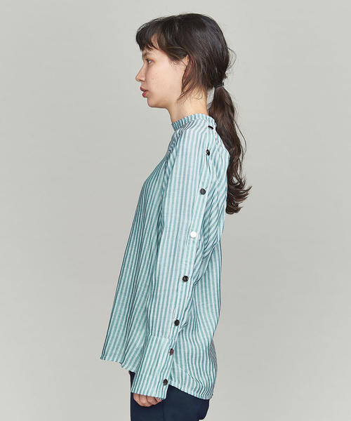 GHOSPELL（ゴスペル）の「＜GHOSPELL＞ストライププルオーバーブラウス o（シャツ/ブラウス・レディース・グレー・SMALL）」の8枚目の写真