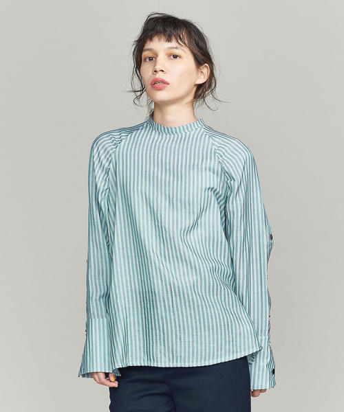 GHOSPELL（ゴスペル）の「＜GHOSPELL＞ストライププルオーバーブラウス o（シャツ/ブラウス・レディース・グレー・SMALL）」の5枚目の写真