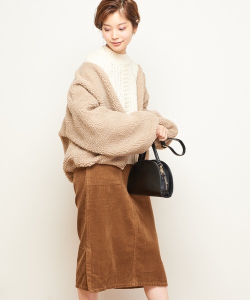 natural couture(ナチュラルクチュール)の「Newボアブルゾン(ブルゾン・レディース・ベージュ/ピンク/アイボリー/ボルドー・FREE)」の3枚目の写真