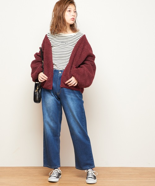 natural couture(ナチュラルクチュール)の「Newボアブルゾン(ブルゾン・レディース・ベージュ/ピンク/アイボリー/ボルドー・FREE)」の6枚目の写真