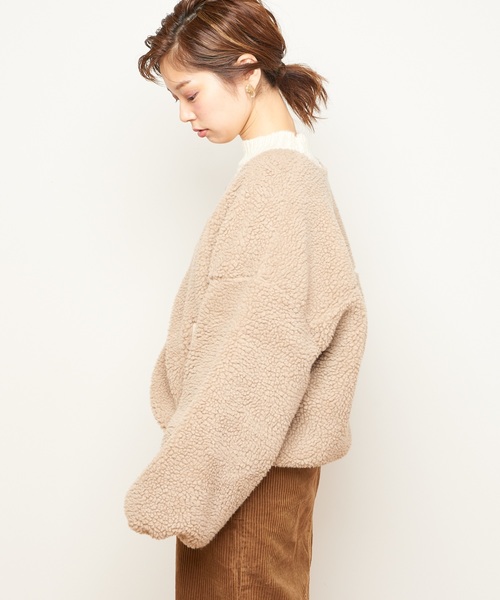 natural couture(ナチュラルクチュール)の「Newボアブルゾン(ブルゾン・レディース・ベージュ/ピンク/アイボリー/ボルドー・FREE)」の16枚目の写真