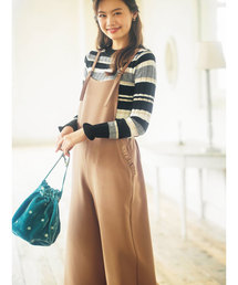 ワイドパンツシルエット後リボンサロペット