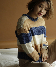 VENCEEXCHANGE | モールヤーンボーダーニット(ニット/セーター)