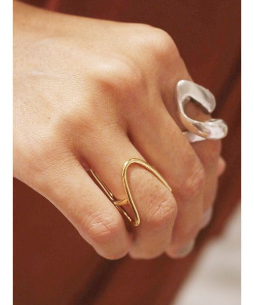 Ungrid(アングリッド)の「ラインモチーフリング(リング・レディース・シルバー/ゴールド・FREE)」の1枚目の写真