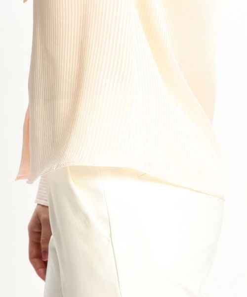 NARACAMICIE（ナラカミーチェ）の「サテンストライプボウタイ長袖ブラウス（シャツ/ブラウス・レディース・ホワイト/ベージュ/ピンク・SMALL/MEDIUM/LARGE）」の22枚目の写真