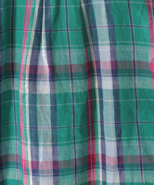 BAYFLOW(ベイフロー)の「リネンチェックシャツ(シャツ/ブラウス・レディース・ホワイト/グリーン/ブルー/ピンク・SMALL/MEDIUM)」の10枚目の写真