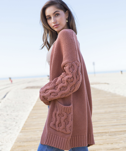 ALEXIA STAM(アリシアスタン)の「Hand Knitted Sleeve Cardigan/カーディガン(カーディガン/ボレロ・レディース・ホワイト/ベージュ/オレンジ・FREE)」の11枚目の写真