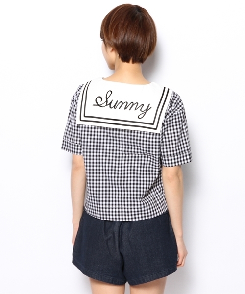 WEGO(ウィゴー)の「WEGO/セーラーシャツ(シャツ/ブラウス・レディース・オフホワイト/ブラック/ネイビー/レッド/ホワイト・FREE)」の10枚目の写真