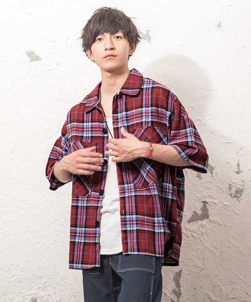 MinoriTY(マイノリティ)の「ポケット付きビッグチェックシャツ(シャツ/ブラウス・メンズ・ネイビー/レッド・M/L)」の14枚目の写真