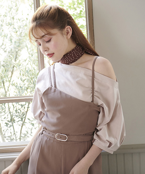 MAJESTIC LEGON（マジェスティックレゴン）の「スカーフセットボートネックＴ（Tシャツ/カットソー・レディース・ベージュ系その他2/オレンジ/ブラウン/ピンクベージュ/ブルー系その他2・MEDIUM）」の22枚目の写真