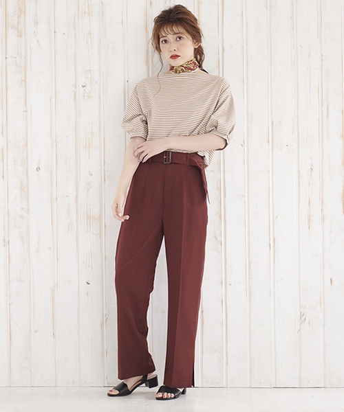 MAJESTIC LEGON（マジェスティックレゴン）の「スカーフセットボートネックＴ（Tシャツ/カットソー・レディース・ベージュ系その他2/オレンジ/ブラウン/ピンクベージュ/ブルー系その他2・MEDIUM）」の15枚目の写真