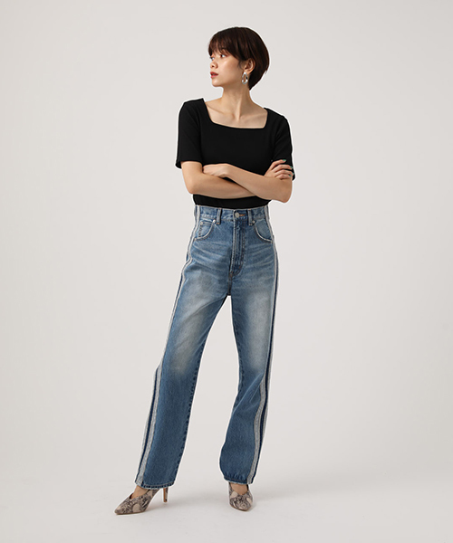 na様❤️５点⭐️A1377⭐️ moussy ♥ ボートネック バックオープン リブ Amazon | [ミラオーウェン] ボートネック七分袖リブニット