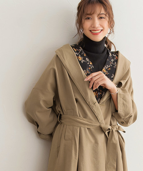 Pierrot（ピエロ）の「オーバーサイズ トレンチコート（トレンチコート・レディース・ベージュ/ブラウン・M）」の17枚目の写真