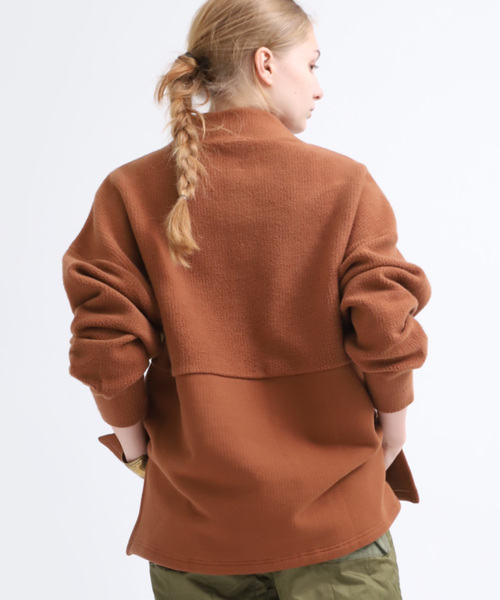 RNA-N(アールエヌエーエヌ)の「M1316 ハーフジップウォームプルオーバー(スウェット・レディース・オフホワイト/キャメル/ブラック・MEDIUM)」の9枚目の写真