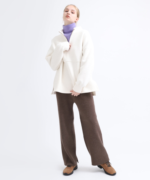 RNA-N(アールエヌエーエヌ)の「M1316 ハーフジップウォームプルオーバー(スウェット・レディース・オフホワイト/キャメル/ブラック・MEDIUM)」の12枚目の写真