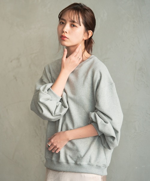 Aunt Marie's（アントマリーズ）の「AUNT MARIE'S バルーン袖スウェット（スウェット・レディース・ホワイト/グレー/モカ/ベージュ・FREE）」の3枚目の写真
