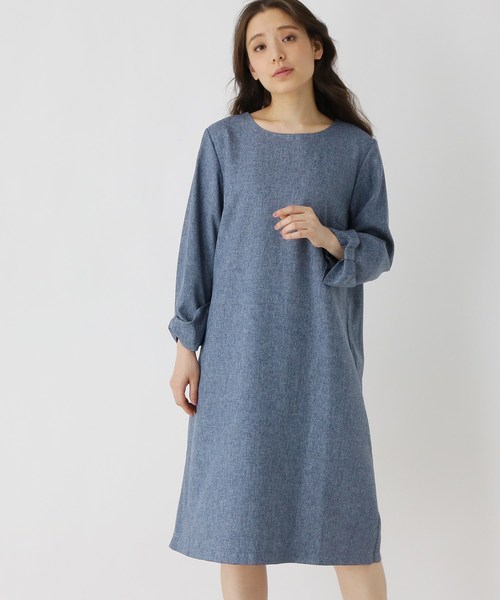 ツイード調袖リボンサックワンピース ワンピース 大きいサイズあり 17号 19号 Soup スープ のファッション ワンピース セール