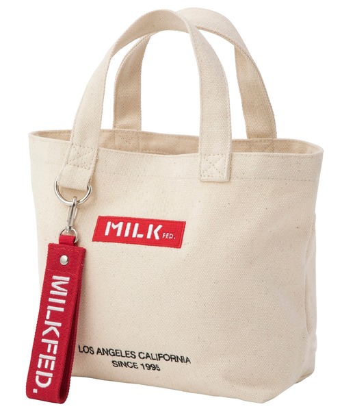 MILKFED.(ミルクフェド)の「BAR AND UNDER LOGO LUNCH TOTE /ロゴ キャンバス トートバッグ/ランチバッグ(トートバッグ・レディース・A/ライトピンク/レッド/ホワイト/ベージュ/ブラック/B/ネイビー/ライトパープル・ONE SIZE)」の21枚目の写真
