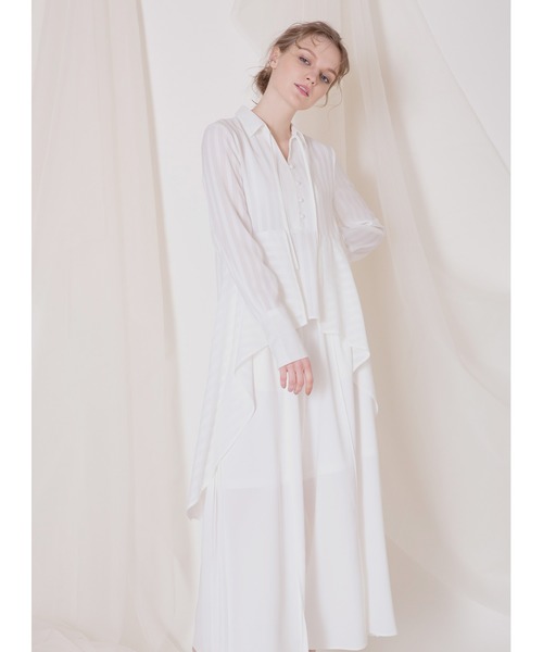 MIELI INVARIANT(ミエリインヴァリアント)の「イレギュラーラウンドブラウス(シャツ/ブラウス・レディース・ブルー/ホワイト・FREE)」の14枚目の写真