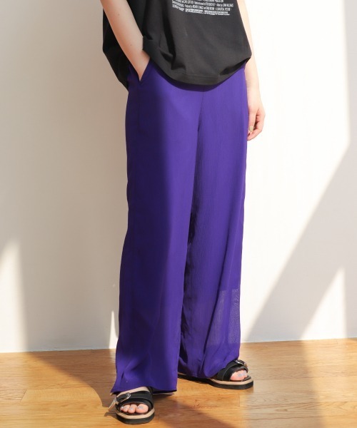 PAGEBOY(ページボーイ)の「シアーヨウリュウパンツ(その他パンツ・レディース・カーキ/パープル/ブラック/グレイッシュベージュ/ワインレッド・FREE)」の4枚目の写真